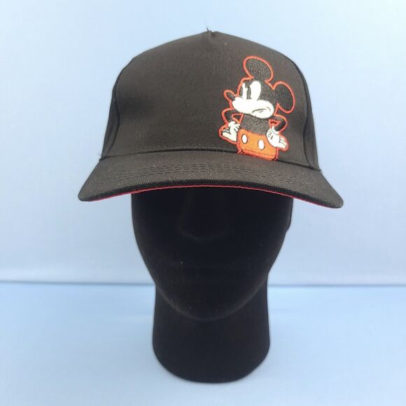 Disney Other - Disney Mickey Mouse Hat Baseball Cap Angry Black Red Adjustable Snapback OSFM